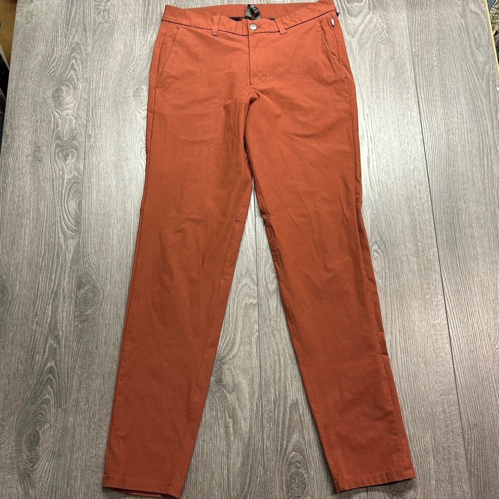 Lululemon Commission Slim Fit Pant 32 Rust Orange Burnt Red Chino Trousers Mens